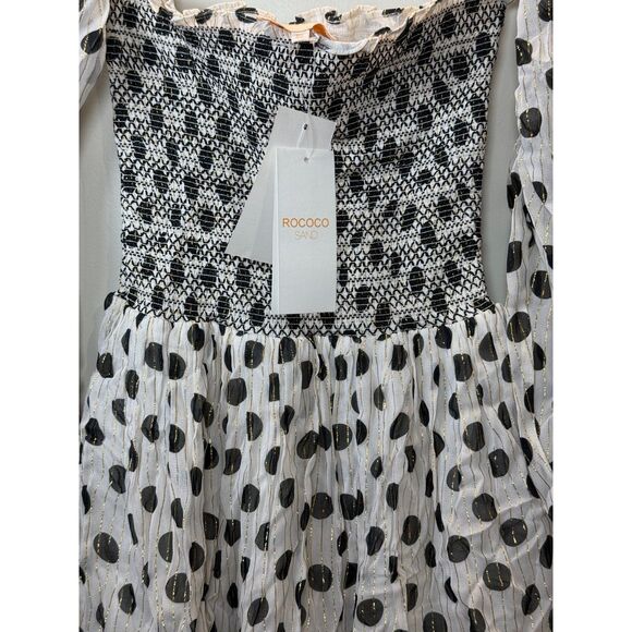 Rococo Sand Polka Dot Long Sleeve Mini Dress Women’s XS Black White NWT - Picture 7 of 8